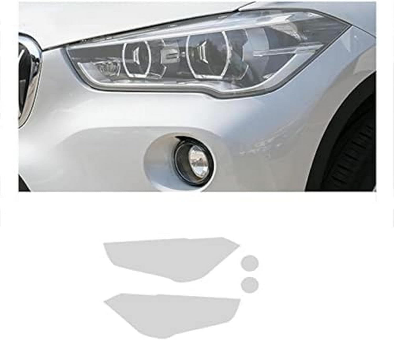SamLng Car Front Light Film for BMW X1 F48 2015 2016 2017 2018 Car Headlight Protective Film Front Light Transparent Blackened TPU Sticker Car Headlight Protective Film