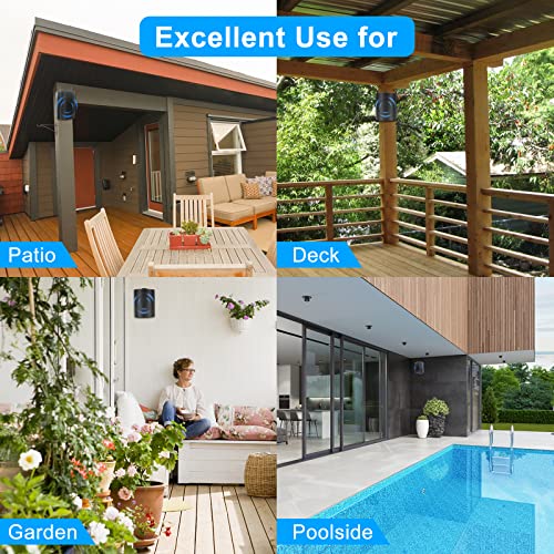 Studiofinix 6.5 Inch Passive Outdoor Speakers With 800Watt Powerful Bass, Wall Mounted Speakers Waterproof For Home Patio Porch Garden Covered Deck (2Pairs, Black) #TOP5