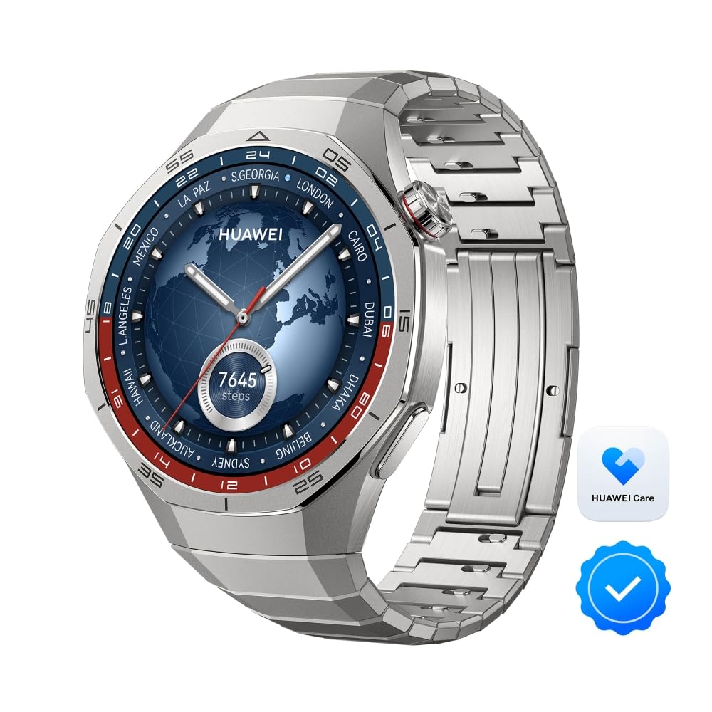 HUAWEI WATCH GT 5 Pro 46 mm Smartwatch, Sharp-Edged Design, up to 14 Days Battery Life, Pro-level Sports Watch,Health Track, Work with iOS, Android, HUAWEI Care+, Extra 3 Months Warranty, Titanium