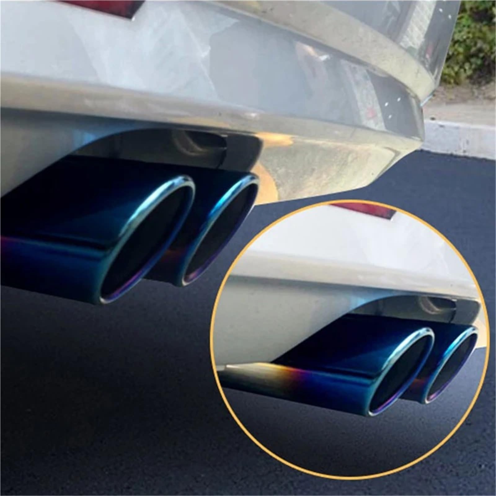 Terminale Tubo Coda Per VW Per Lavida 60mm Terminali Di Scarico Doppi Cromati Per Auto Marmitta Tubo Terminale Posteriore