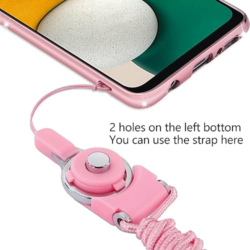 Miniatura 4 de Funda para Samsung Galaxy A13 5G, A13 Funda para teléfono para mujer, con purpurina de cristal, mariposa, corazón, floral, delgada, TPU brillante,