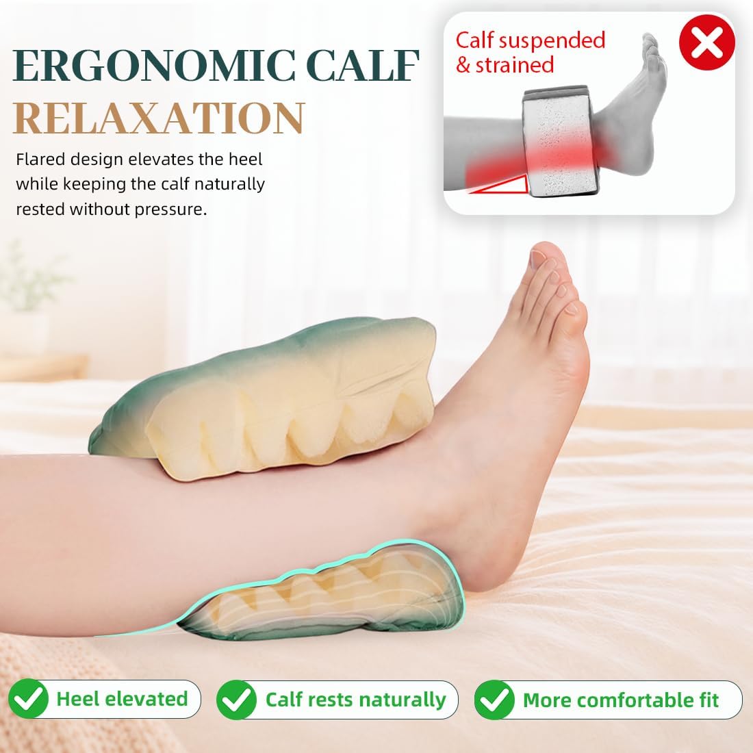 Heel Protector for Elderly, 360°Floating Heel Cushion with Egg Crate Foam