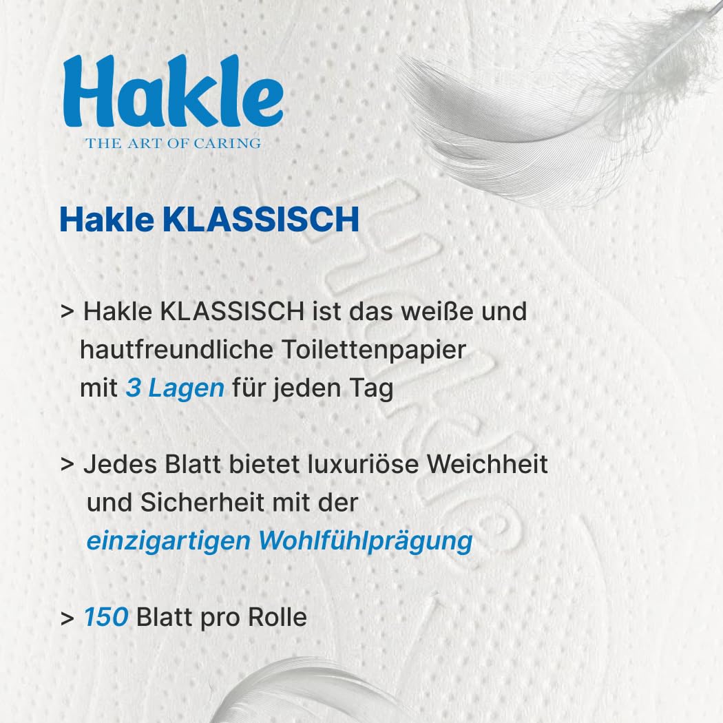 Hakle Klassisch Toilettenpapier – 80 Rollen, Die Sanfte Reinigung und Pflege für Wohlbefinden