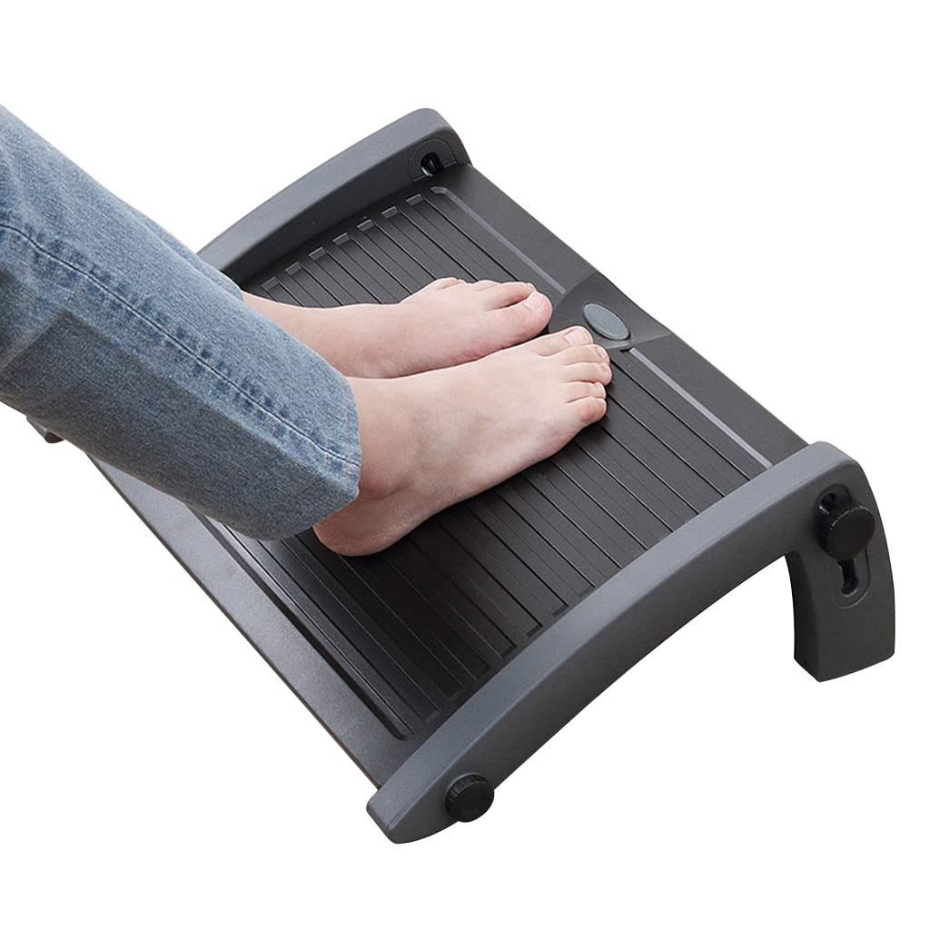 Ergonomic Footrest for Office Home, Tilting Foot Rest for Under Desk at Work, Adjustable Desk Feet Raiser Support with Massaging Surface