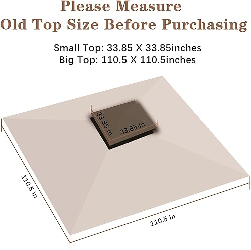 Miniatura 4 de SCOCANOPY Toldo de repuesto para cenador de 8' x 8' #L-GZ375PST