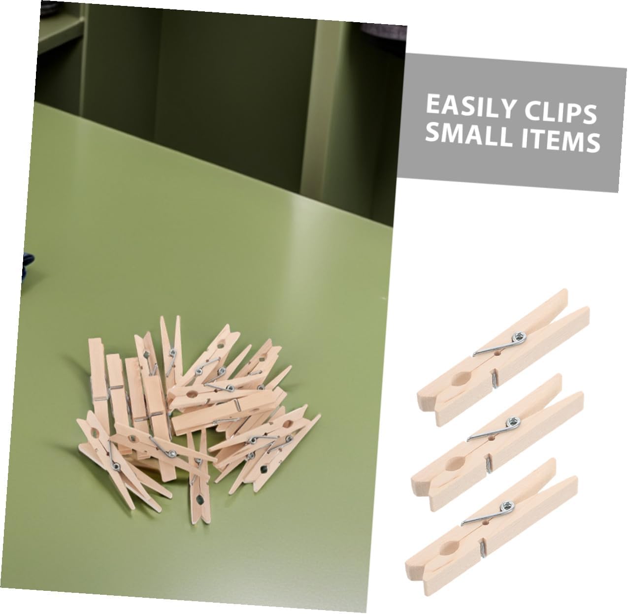 150pcs Wooden Clothespins Laundry Clips 7.2x1.0cm Multipurpose Windproof Hanging Clips for Clothes, Socks, Photos Indoor Outdoor Use