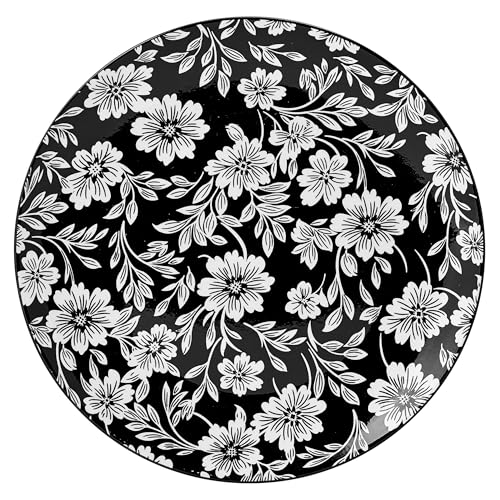 Pfaltzgraff Midnight Blooms 12 Piece Floral Stoneware Dinnerware Plate Bowl Dish Set, Service for 4, Black by Pfaltzgraff - Image 7