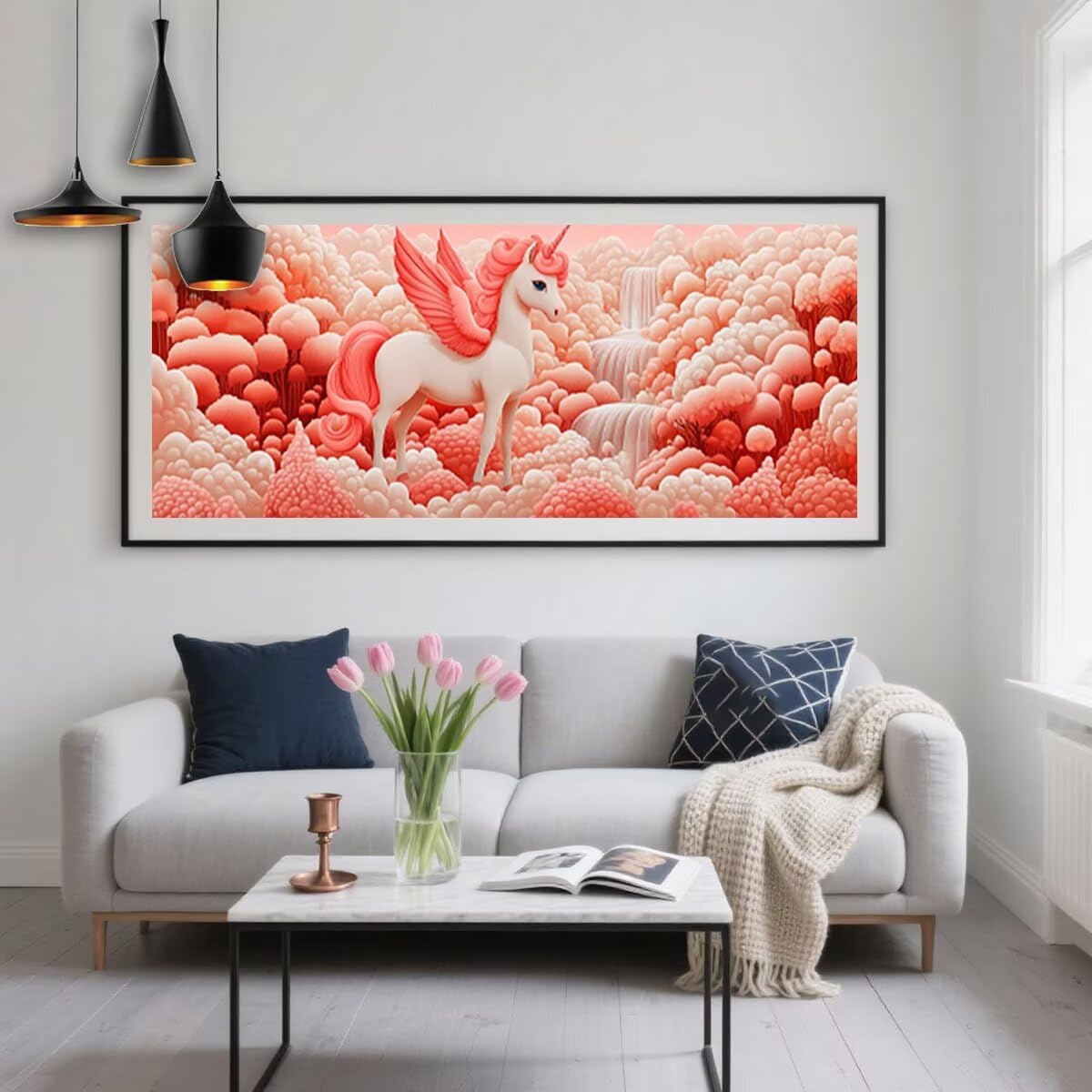 Diamond Painting Adulti, Diamond Painting Unicorno 40x100cm, Regalo -936