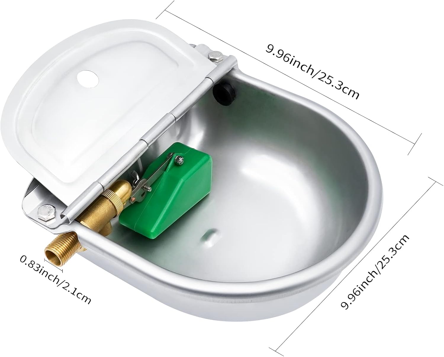 Automatic Dog Water Bowl Dispenser, Large Breed, Outdoor, Stainless Steel, Auto Fill, Pet Waterer, Drinking Trough for Dogs, Horse, Goat, Chicken, Pig, Cattle, 0.66 Gallon Capacity