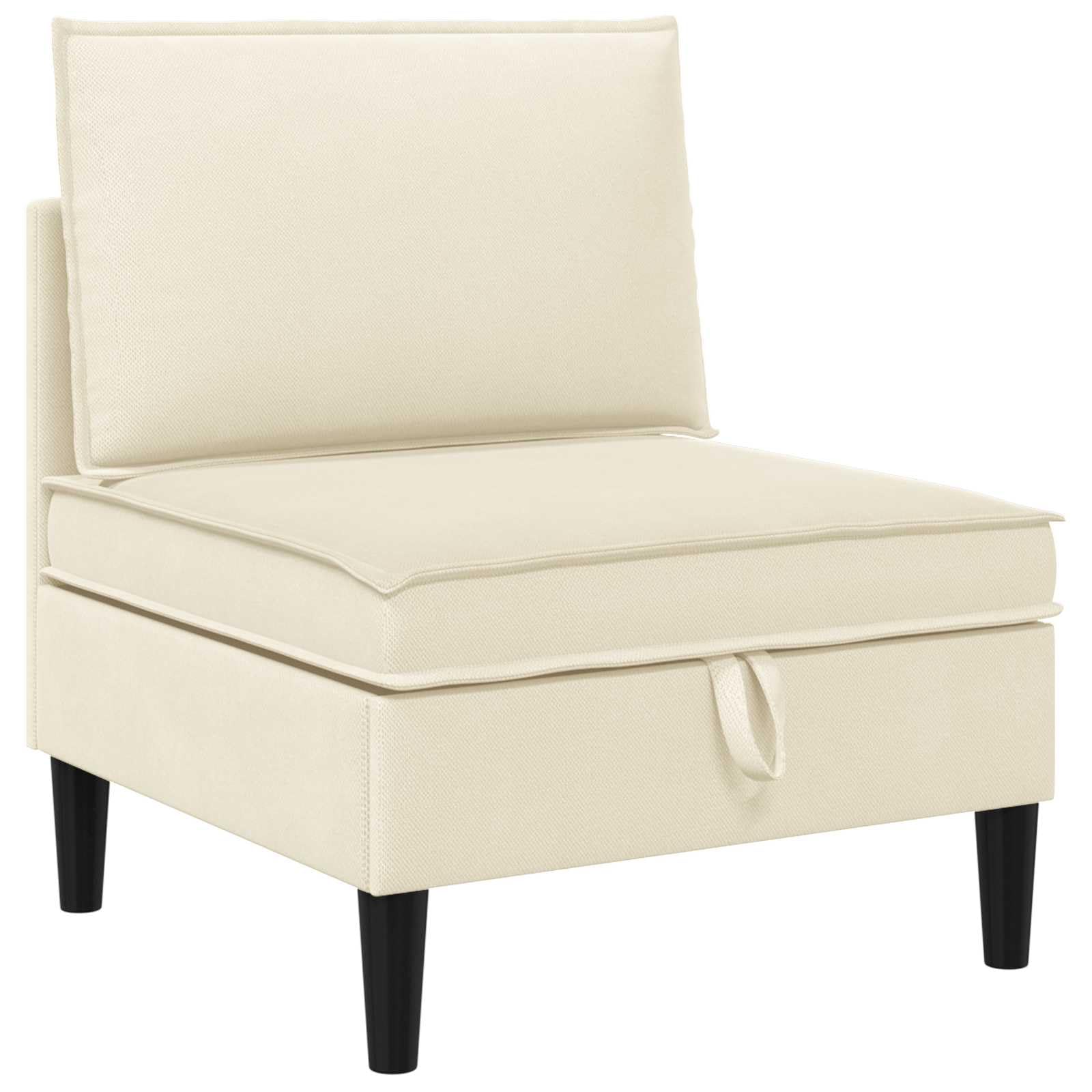 Zestaw mebli do salonu, 4-częściowy, kremowy materiał, tapicerka z ramą ze sklejki i nogami z tworzywa sztucznego, sofa narożna i kanapa do salonu, ergonomiczny, trwały, łatwy w pielęgnacji