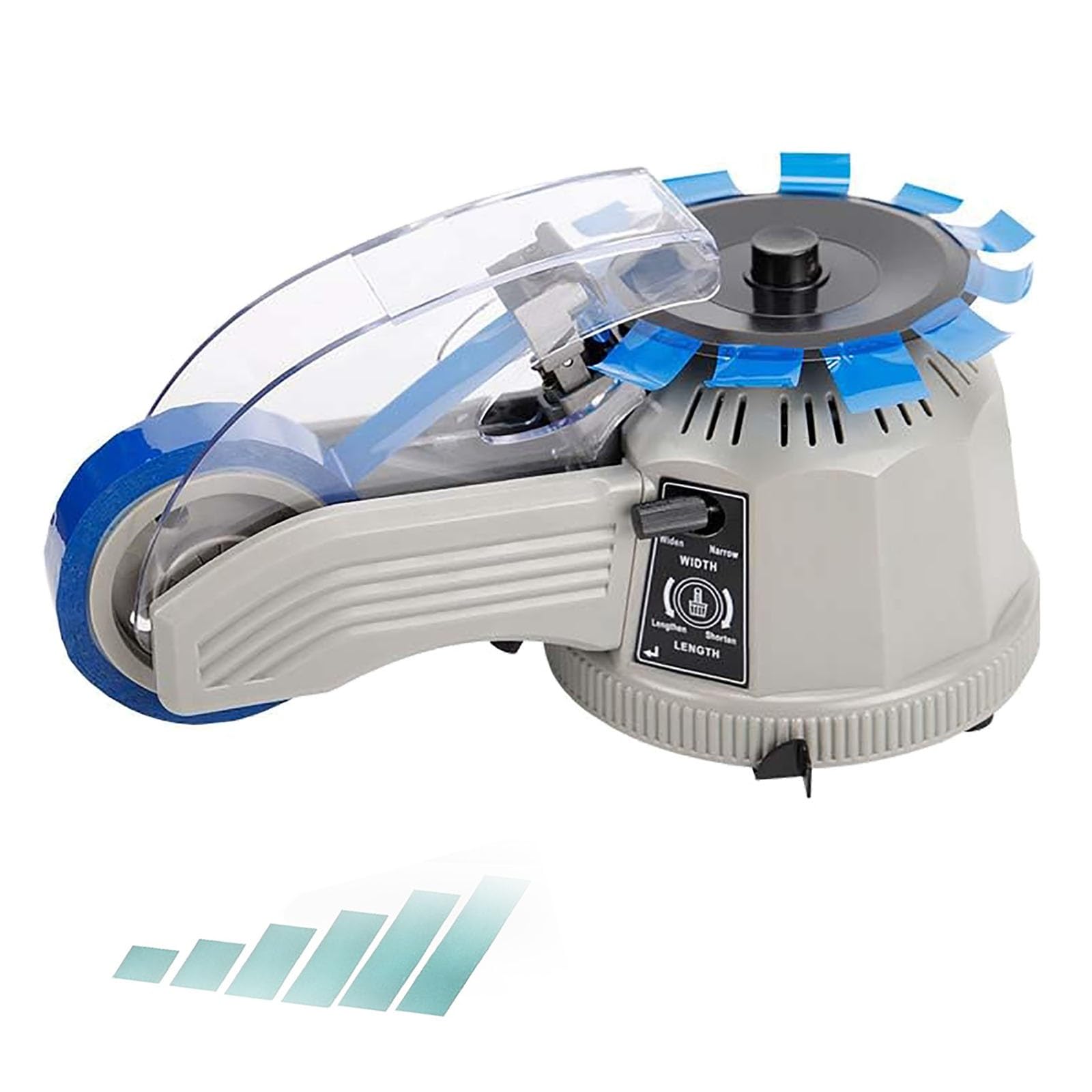 Dispensador automático de cinta con corte eficiente para múltiples usuarios, ajustes de ancho y longitud ajustables