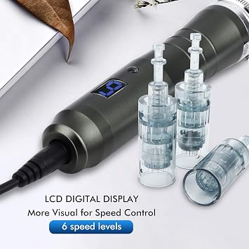 Dr Pen M8, Dermapen Wireless Electric m8 Microneedling Pen with 36PIN х1, 11 PIN х1 and Nano Round х1 Cartridges Needles, 6 Speed Levels and 0-2.5 mm Depth Adjustable