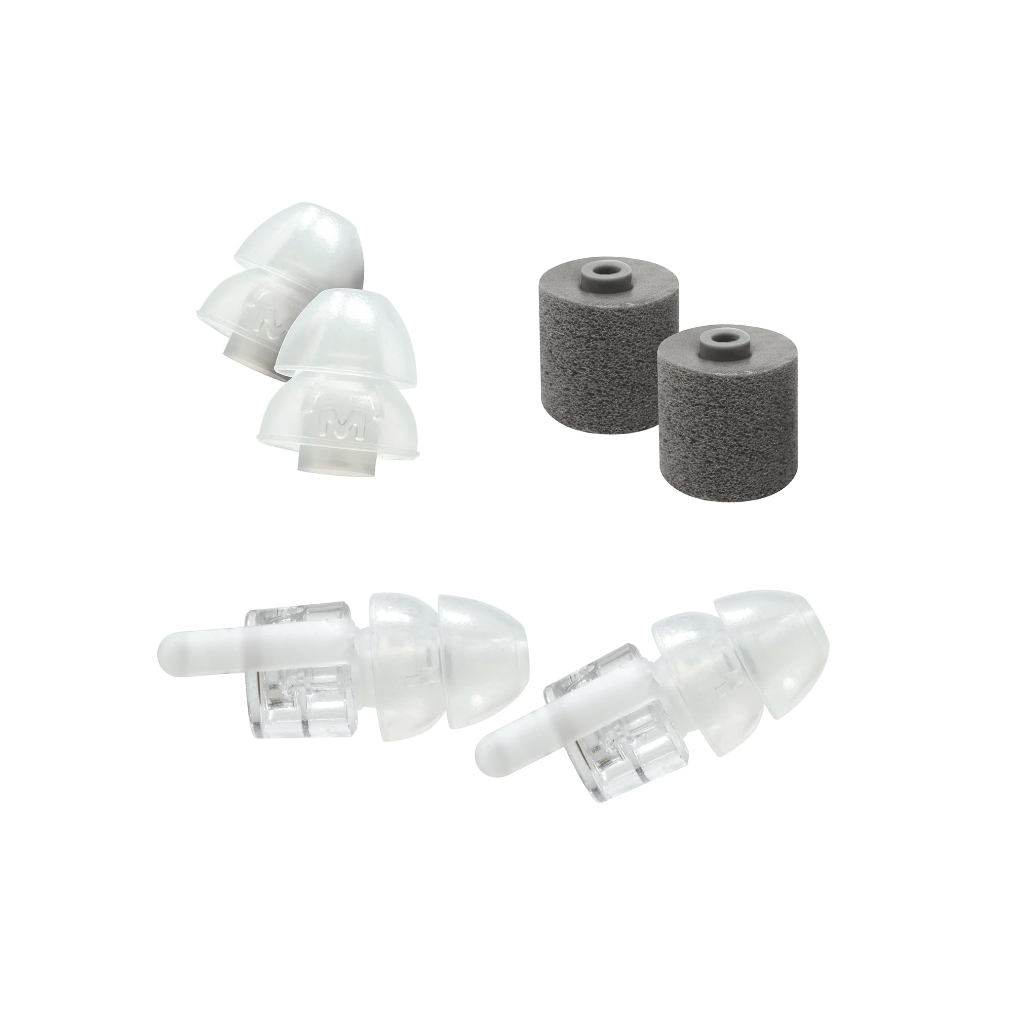 Etymotic ER20XS ETY Earplugs - Standard Size, Clear - High-Fidelity Hearing Protection - Up to 20 dB Reduction - Reusable - Includes 1 Pair of Large & Medium Silicone Eartips, 1 Pair of Foam Eartips