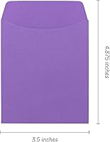 Vista 2 de Hygloss Products, sobres para tarjetas de biblioteca, no adhesivos, 3,5 x 4,875 pulgadas, Púrpura