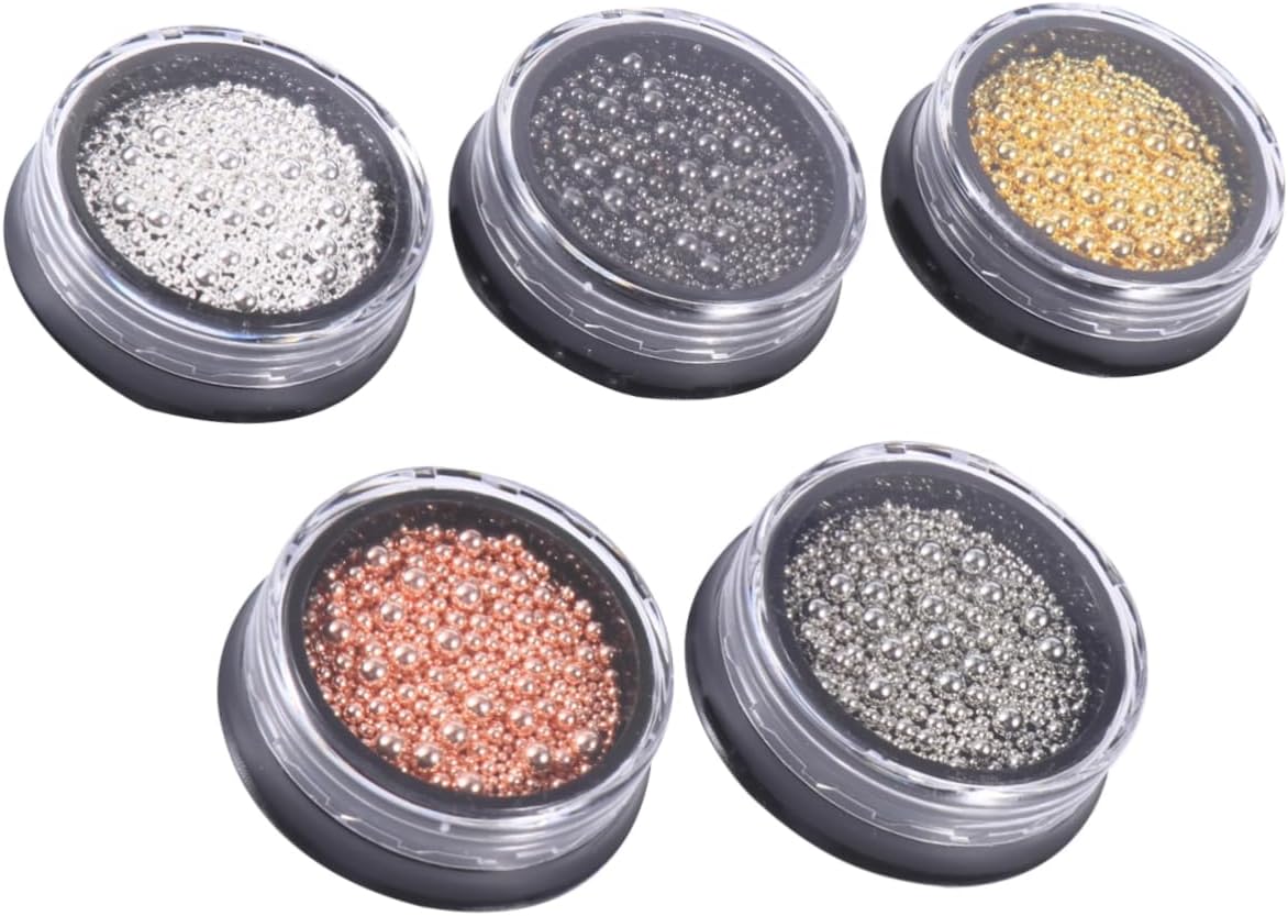 FRCOLOR 15sets Nail Metal Beads Nail Art Rhinestones Kit Charms Art Supplies for DIY