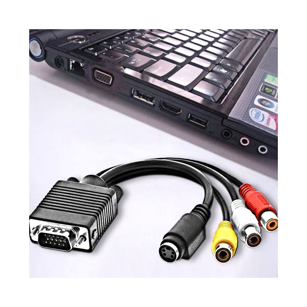 VGA - TV S-Video 3 RCA PC アダプタケーブル Amazon | Like-You VGAからRCAケーブル、VGA から TV Sビデオ 3