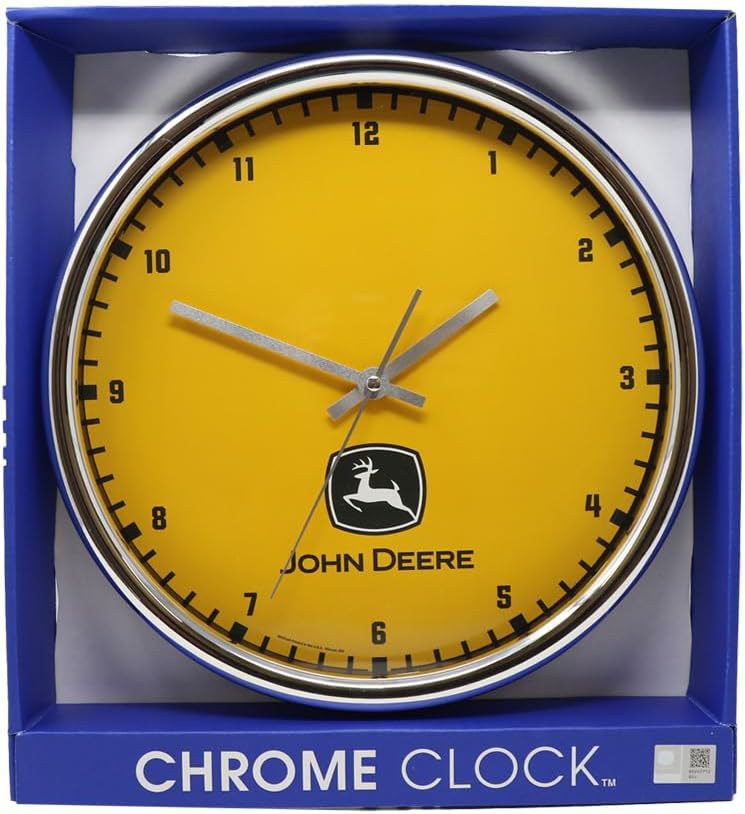 WinCraft John Deere Chrome Wall Clock (Yellow)