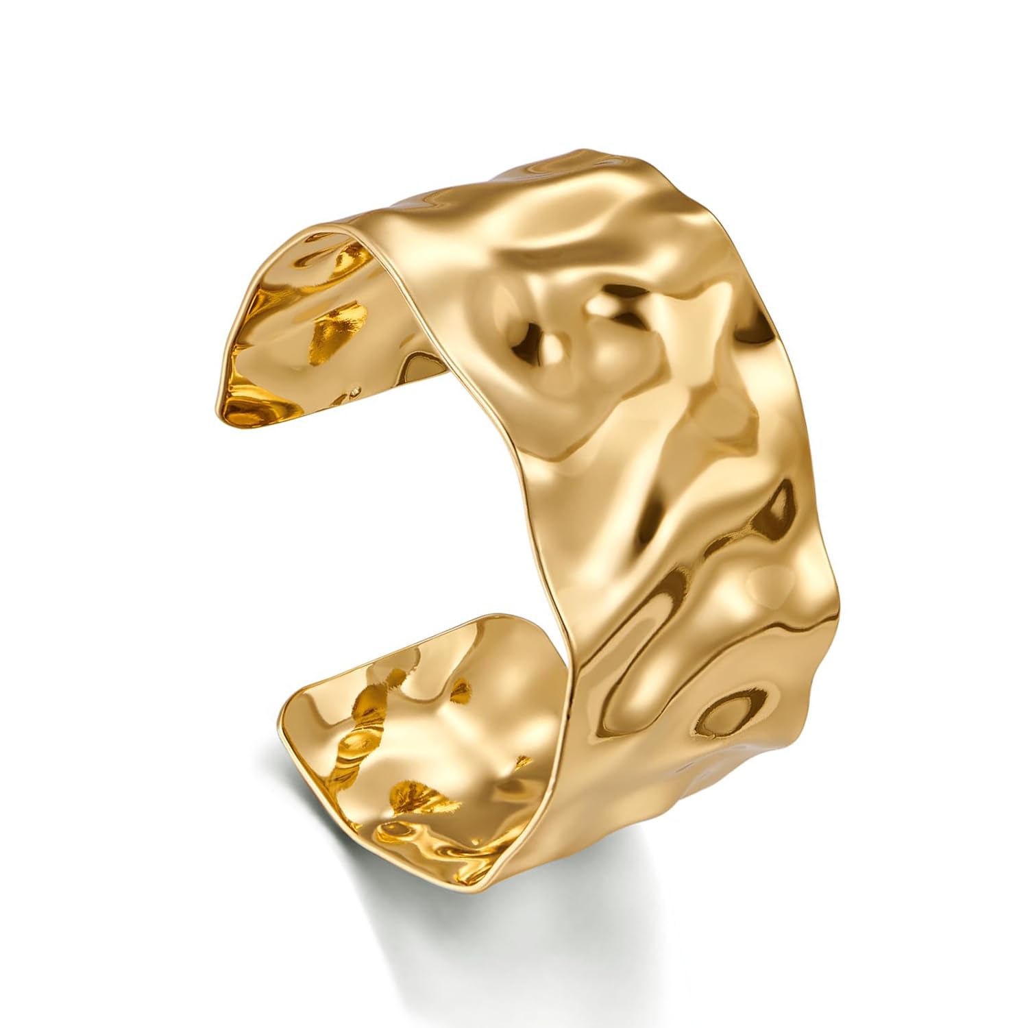XIAGAW Pulsera Dorada Mujer, Pan de Oro, Brazalete, Acero Inoxidable, Joyas para Mujer, Regalos de Cumpleaños para Niñas y Mujeres