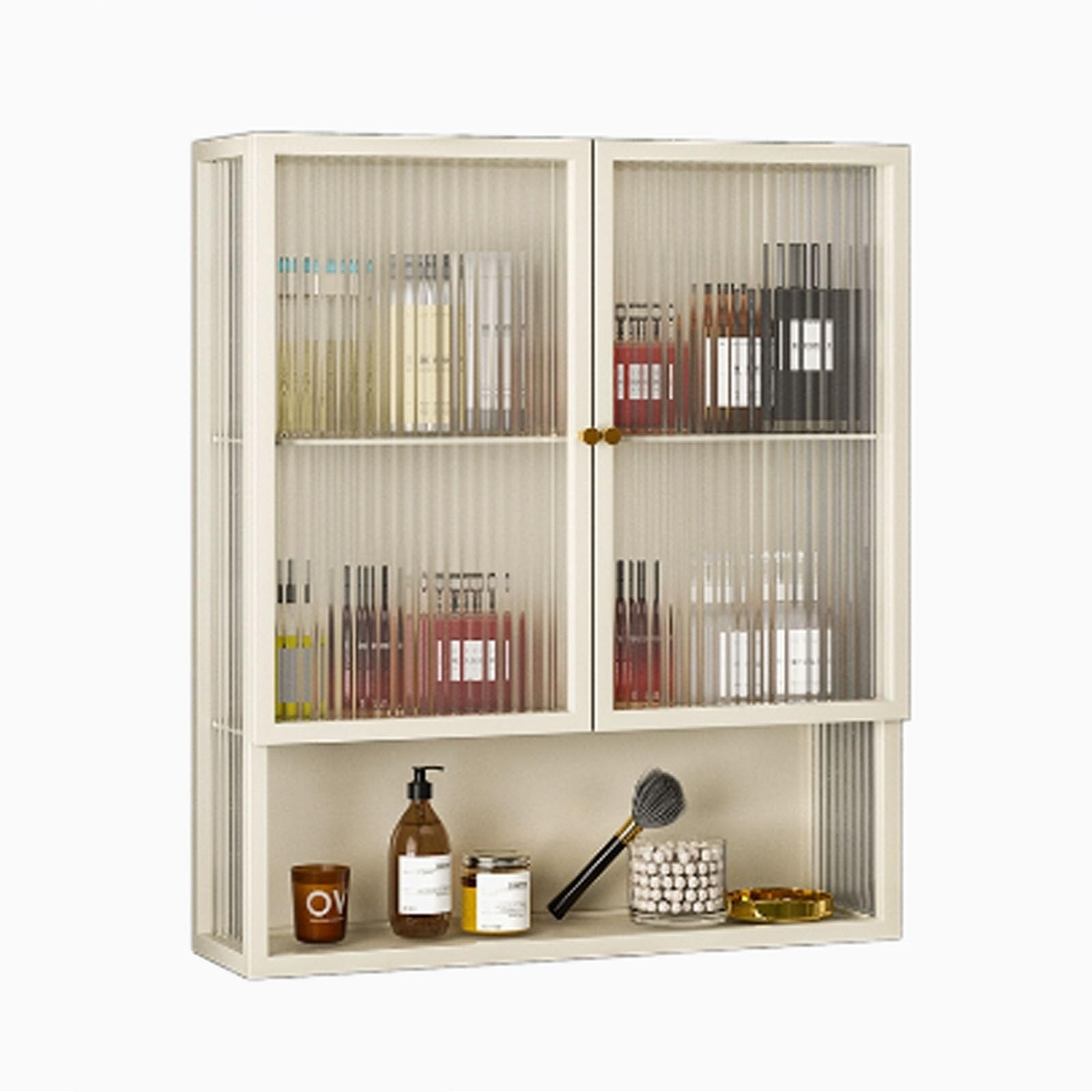 Organiseur de toilette élégant en verre pour rangement mural chic
