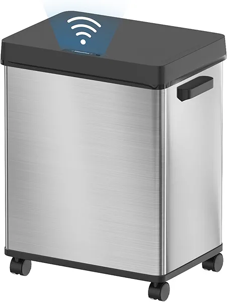 13.2 Gallon Automatic Sensor Trash Can with Odor Control & Wheels,50 Liter Stainless Steel Garbage Bin with Soft-Closing & Stay Open Lid