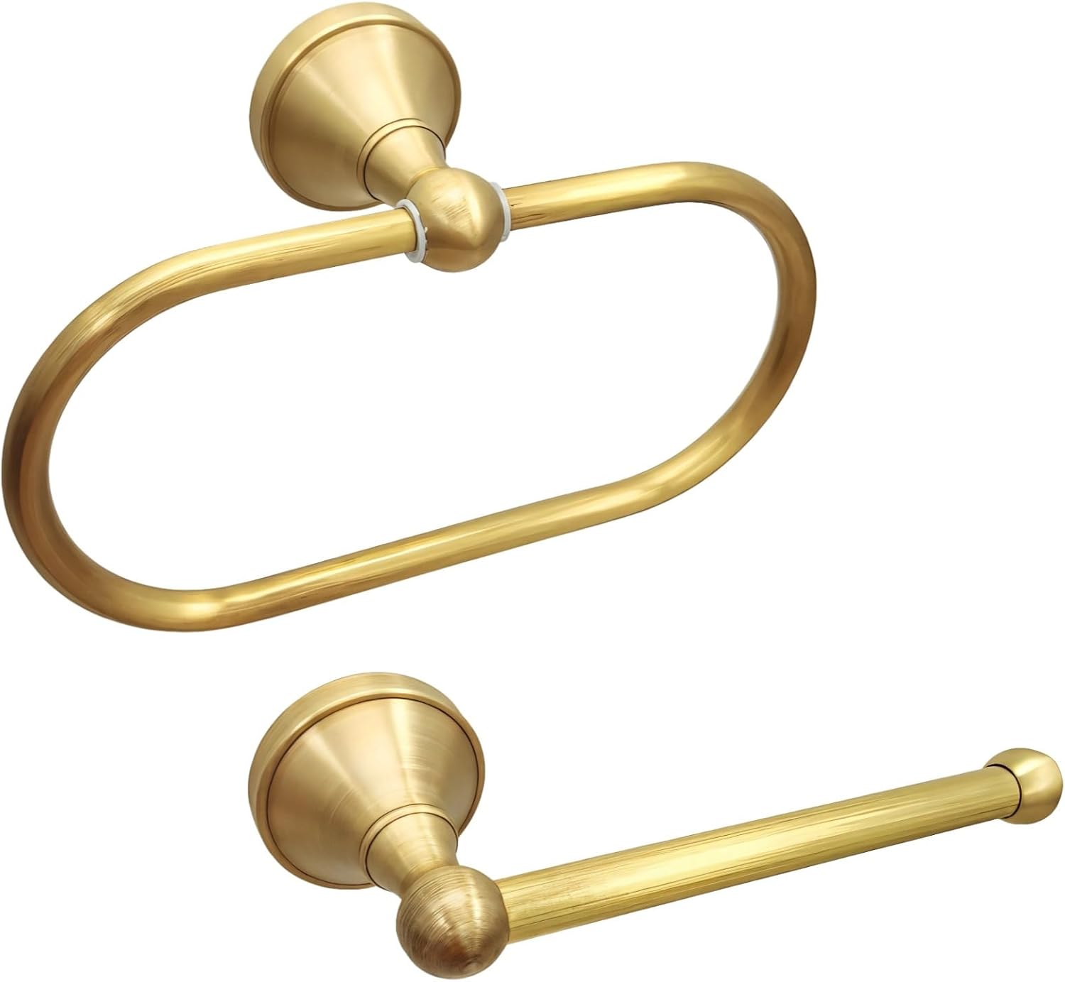 Toilet Paper Holder, Brass Paper Towel Holder, Vintage Elegance for Bathroom, Wall-Mounted Design, Antique Brass, Includes Rectangular Tissue and Towel Ring