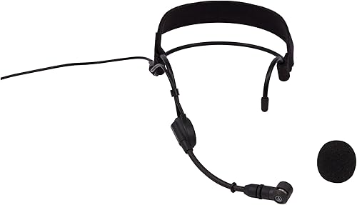 Audio-Technica PRO9CW  robustes Kondensator Headset mit ergonomischem KopfbA gel  Schwanenhals integriertem Shock-Mount  Schwarz