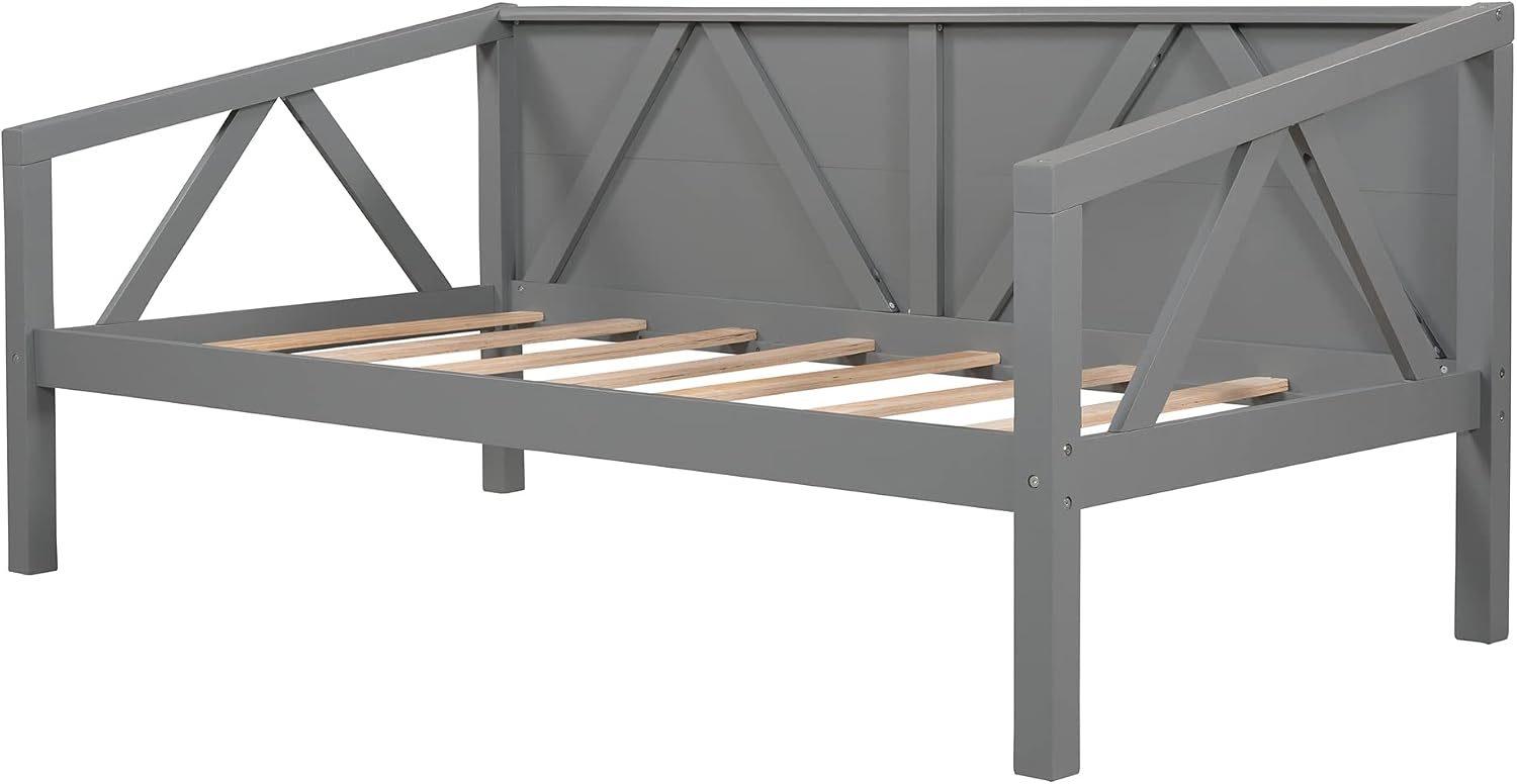 Bellemave Twin Size Daybed, Twin Daybed with Trundle Bed, Twin Wood Daybed Frame with a Trundle for Kids Boys Girls Teens Adults, No Box Spring Needed, White