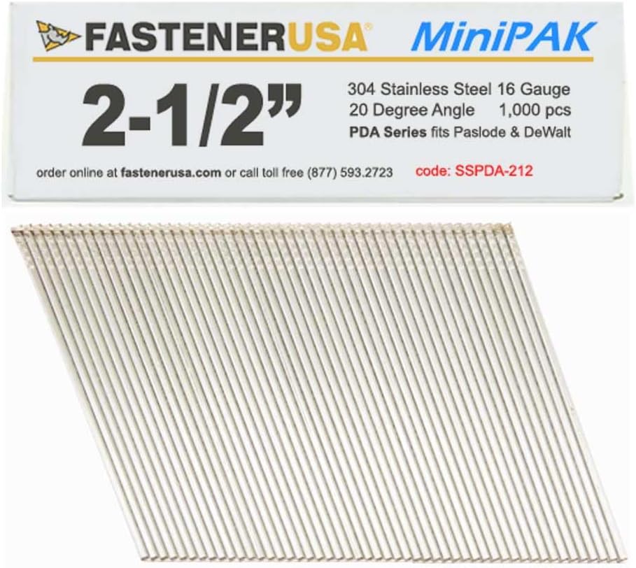2-1/2" Angle Finish Nails 16GA 304SS 1,000ct