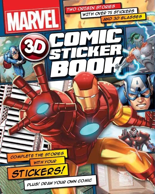  Marvel Heroes 3D Comic Sticker Book