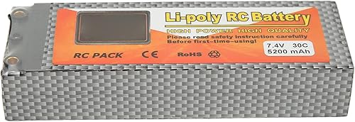 Miniatura 3 de Batería de 5200 mAh, 30C Tasa de descarga 7.4V 2S T Batería, Dis Plug RC Baterías Forma Potencia para Helicóptero Modelo de Coche Adecuado
