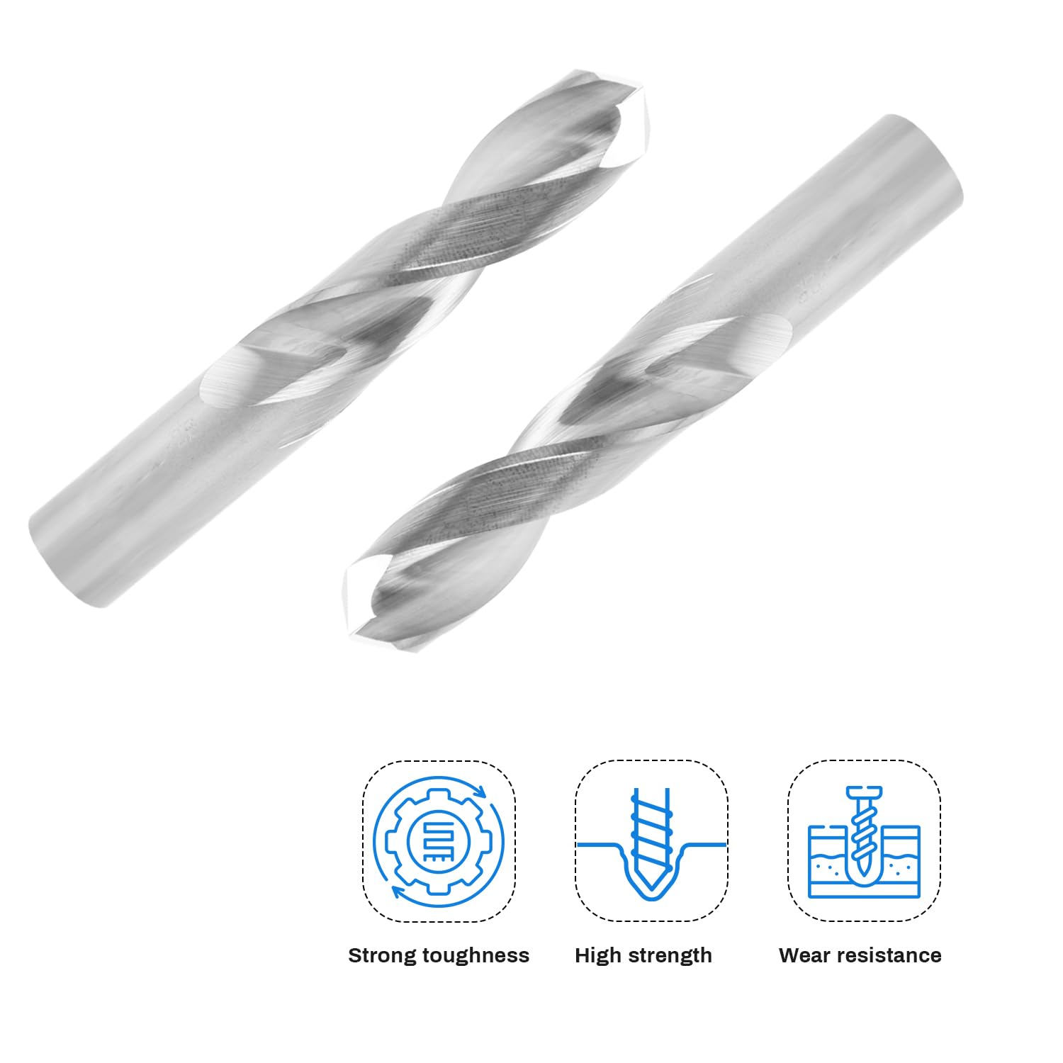 Solid Carbide Drill Bits, 12mm C2/K20 Tungsten Carbide Jobber Drill Bits Straight Shank Drilling Tool for Metal Plastic