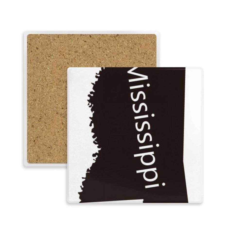 Mississippi Carte Silhouette Coaster en Pierre Absorbante Multicolore pour Tasse