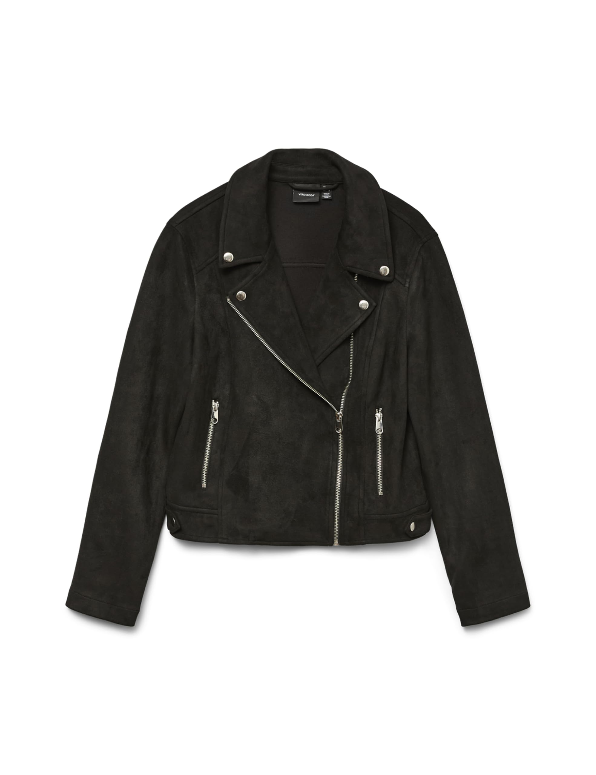VERO MODA Women's Vmjose Short Faux Suede Jacket Noos, Black, XL