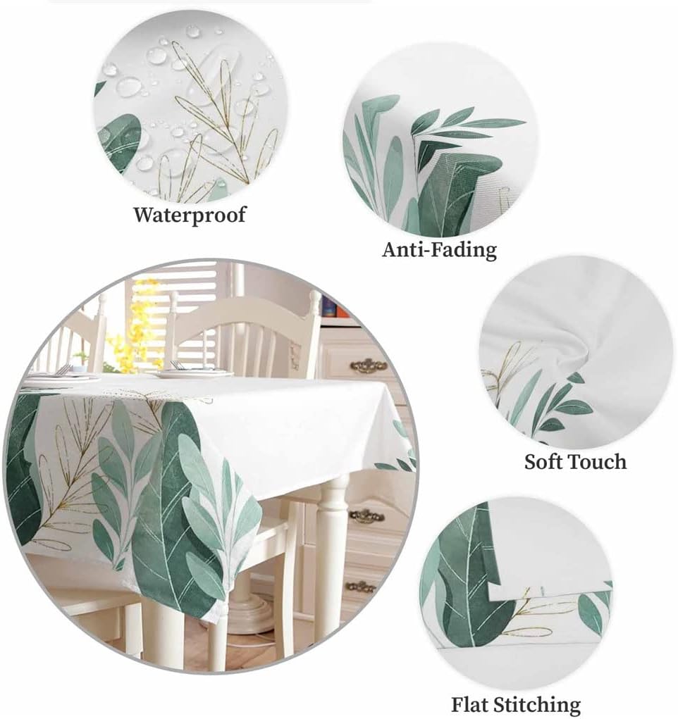 Tropical Plants Leaves Table Covers Dining Coffee Waterproof Tablecloth Wedding Party Decor Tablecloth Picnic Blanket(153x305cm)
