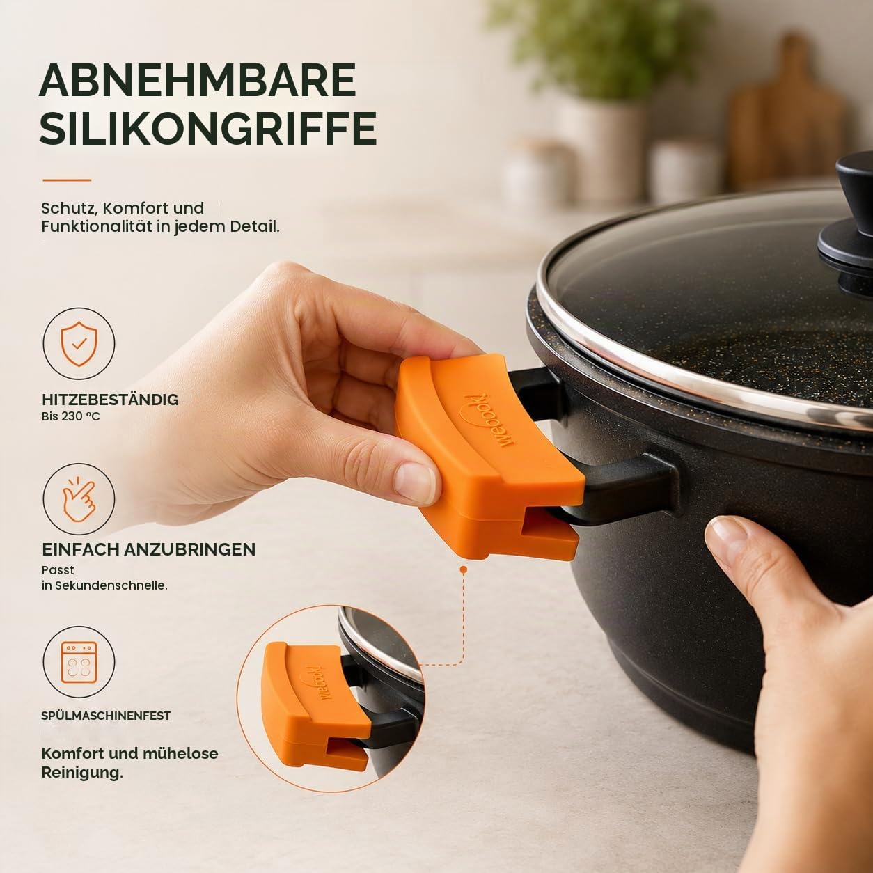 CAST ALUMINIUM POT WITH LID ECOCHEF 32 cm.