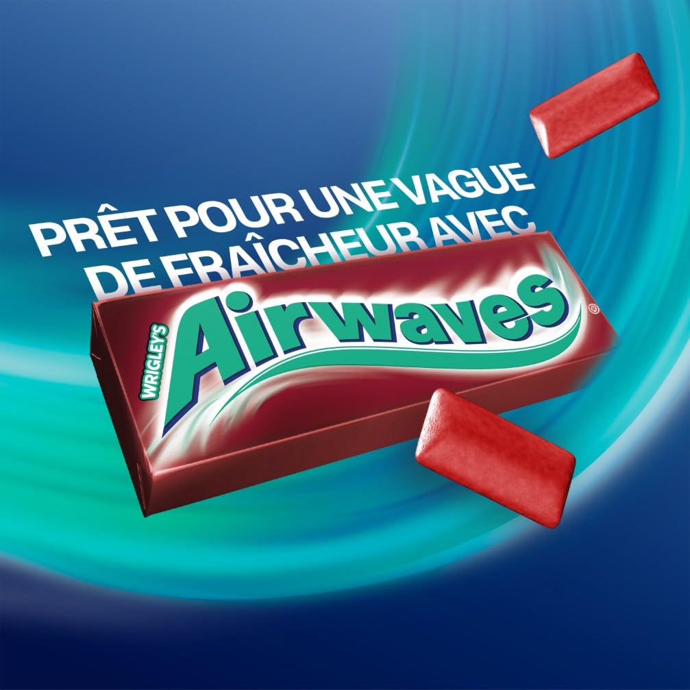 AIRWAVES Chewing Gum Sans Sucre Goût Cool Cerise 5 Paquets 70g