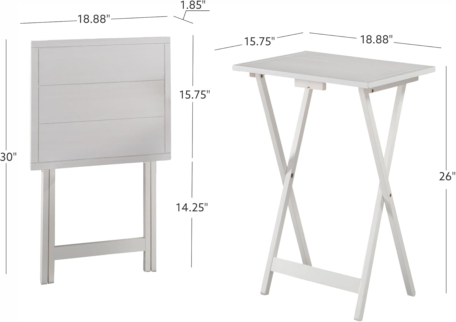 Powell Gemma Tray Table, White