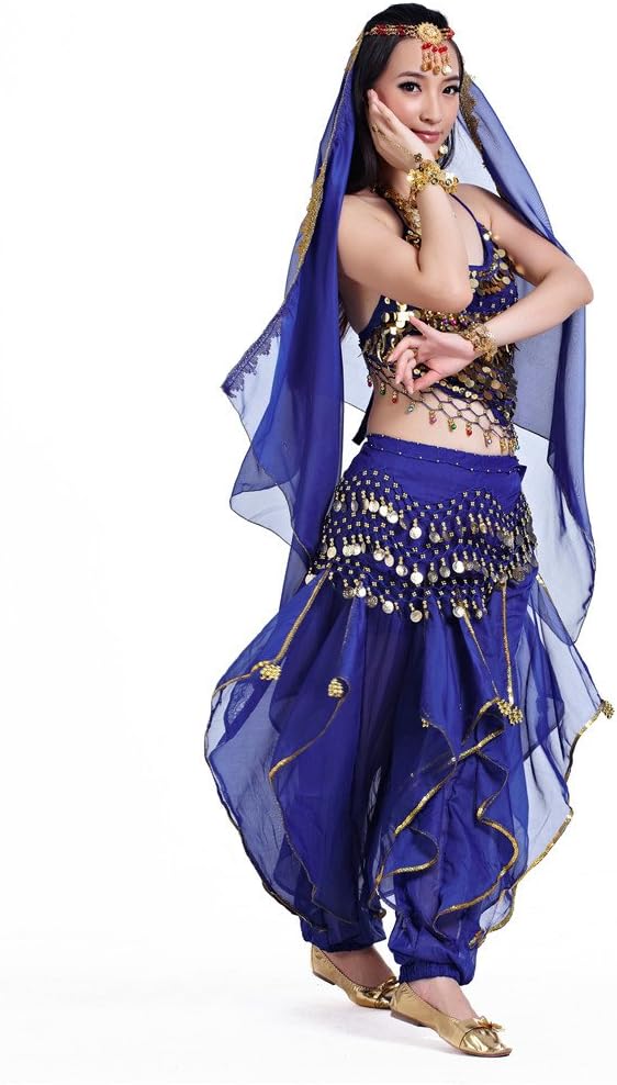 Dreamspell 2014 Professional Royal Blue Belly Dance Costume 3PCS with Coins