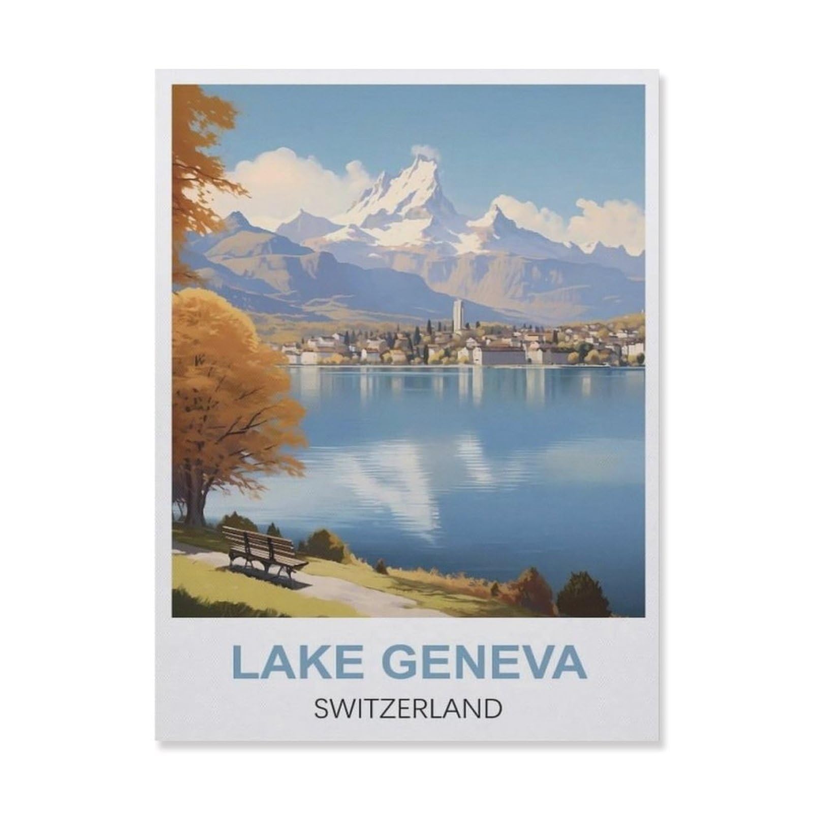 tin signs，Lake Geneva Switzerland(20x30cm）