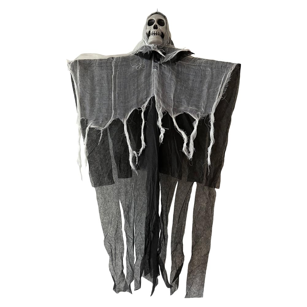 Hanging Skeleton Ghost with LED Lights Hanging Skull Horror Ghost for