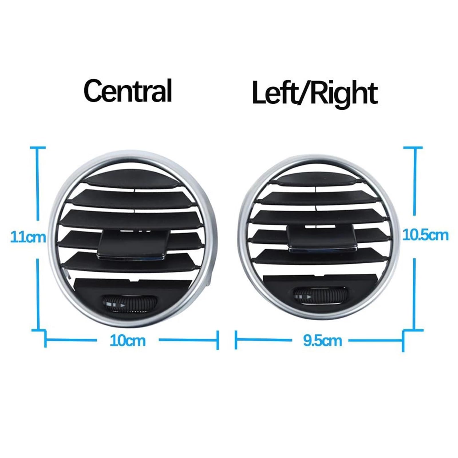 Bocchetta AC Cruscotto L/R griglia ventilazione aria condizionata pannello uscita per Mercedes per Benz W164 per M 164 per ML GL classe 300 350 400 450 05-12(Black Central 1pc)