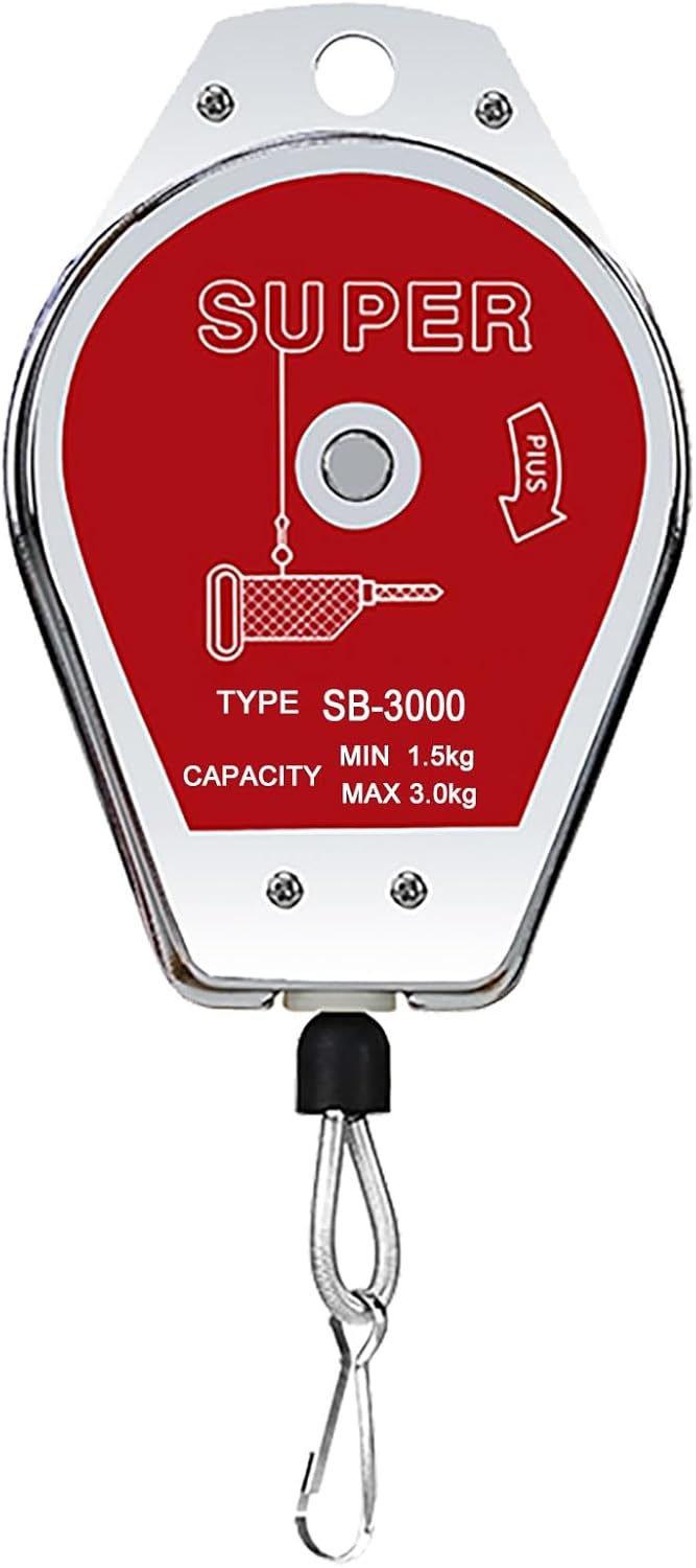 Retractable Spring Balancer - Heavy Duty Tool Hanging Holder with Positioner for Efficient Tool Handling, Transport, and Organization