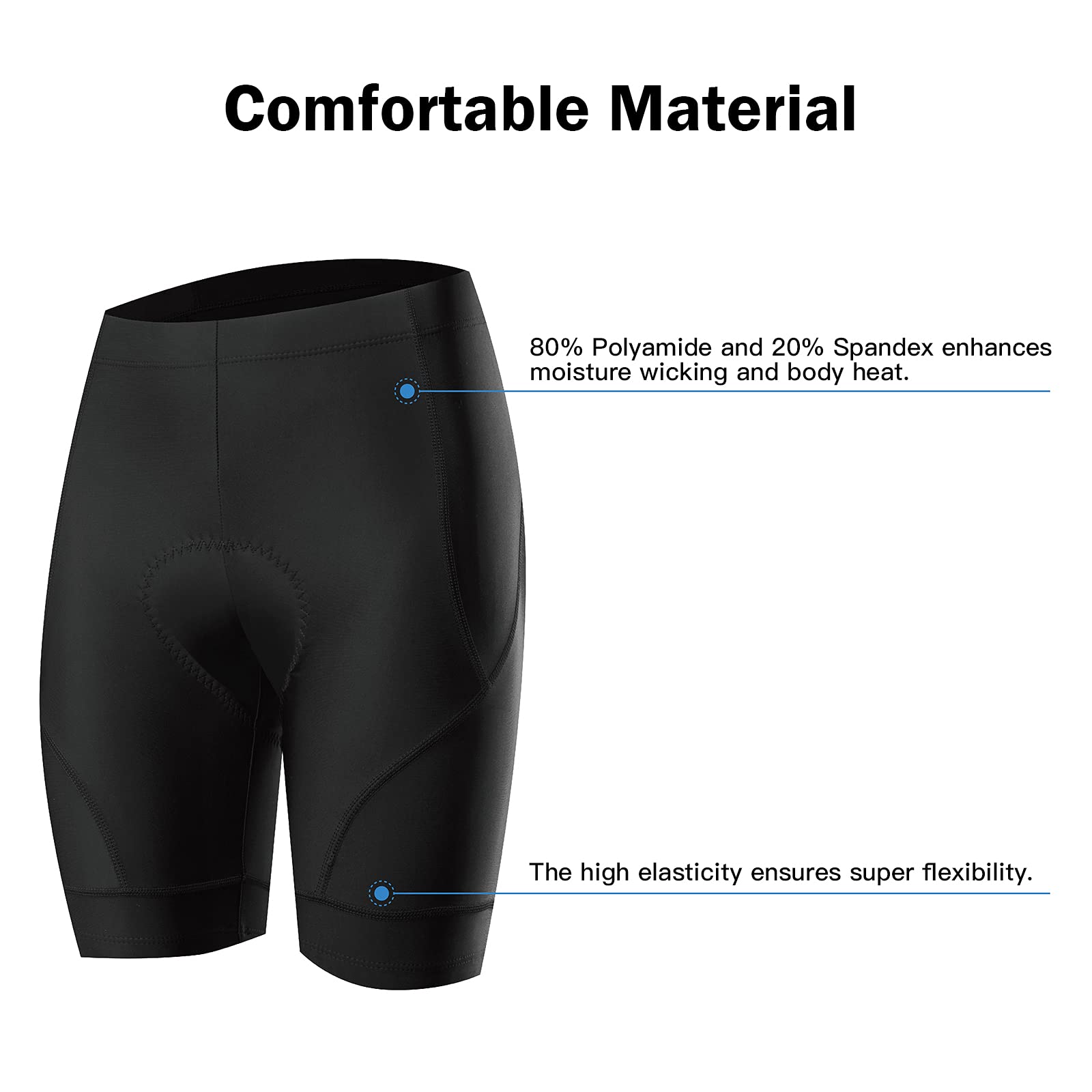 NOOYME Pantaloncini da Ciclismo da Donna Pantaloncini Intima Bici Sportivi con 4D Gel Imbottiti Asciugatura Rapida Elastici per MTB Mutande Bicicletta Traspiranti