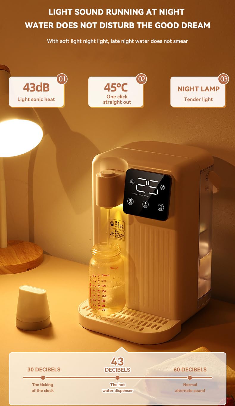 Distributore Istantaneo di Acqua Calda, Distributore Istantaneo di Acqua Calda da Tavolo da 2000 W con Touch Screen, 12 Temperature e 3 Impostazioni di Volume, Filtro dell'Acqua da Piano di Lavoro