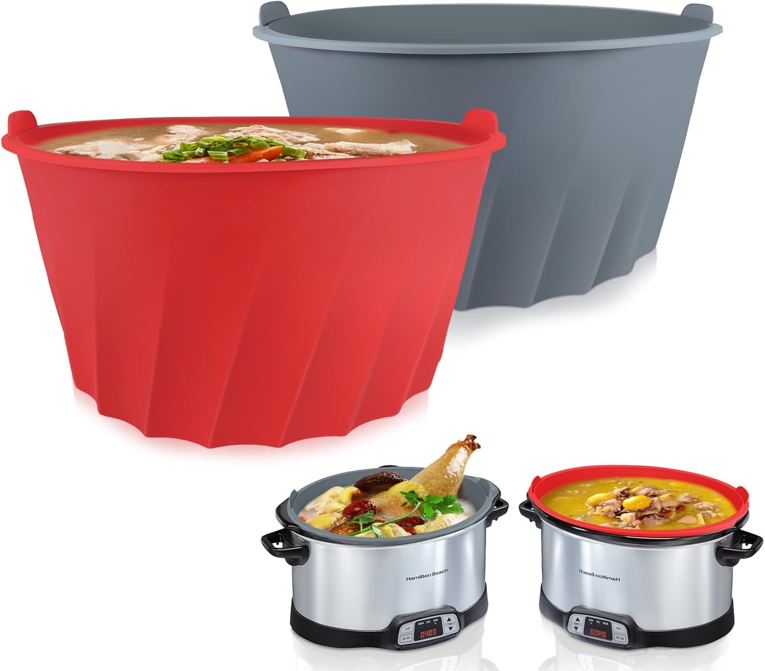 Slow Cooker Liners Crock Pot Liners 2 Pack Silicone Reusable Slow Cooker Liners