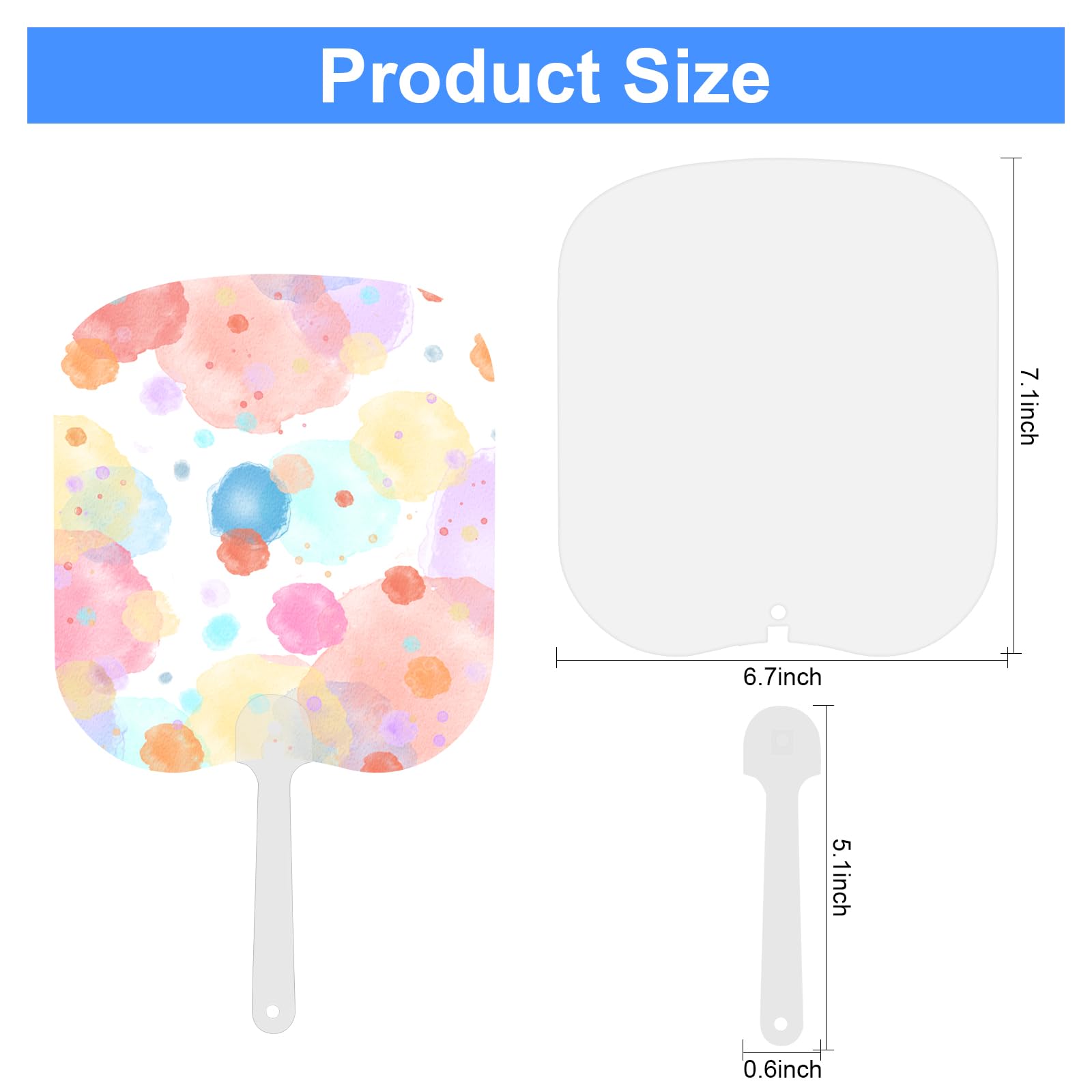 12 Pcs Sublimation Fans Blank, Church Fans Handheld Set, Double-Sided Sublimation Fan, Graduation Decorations, DIY Hand Fans for Church Parties and Wedding Fans for Guests