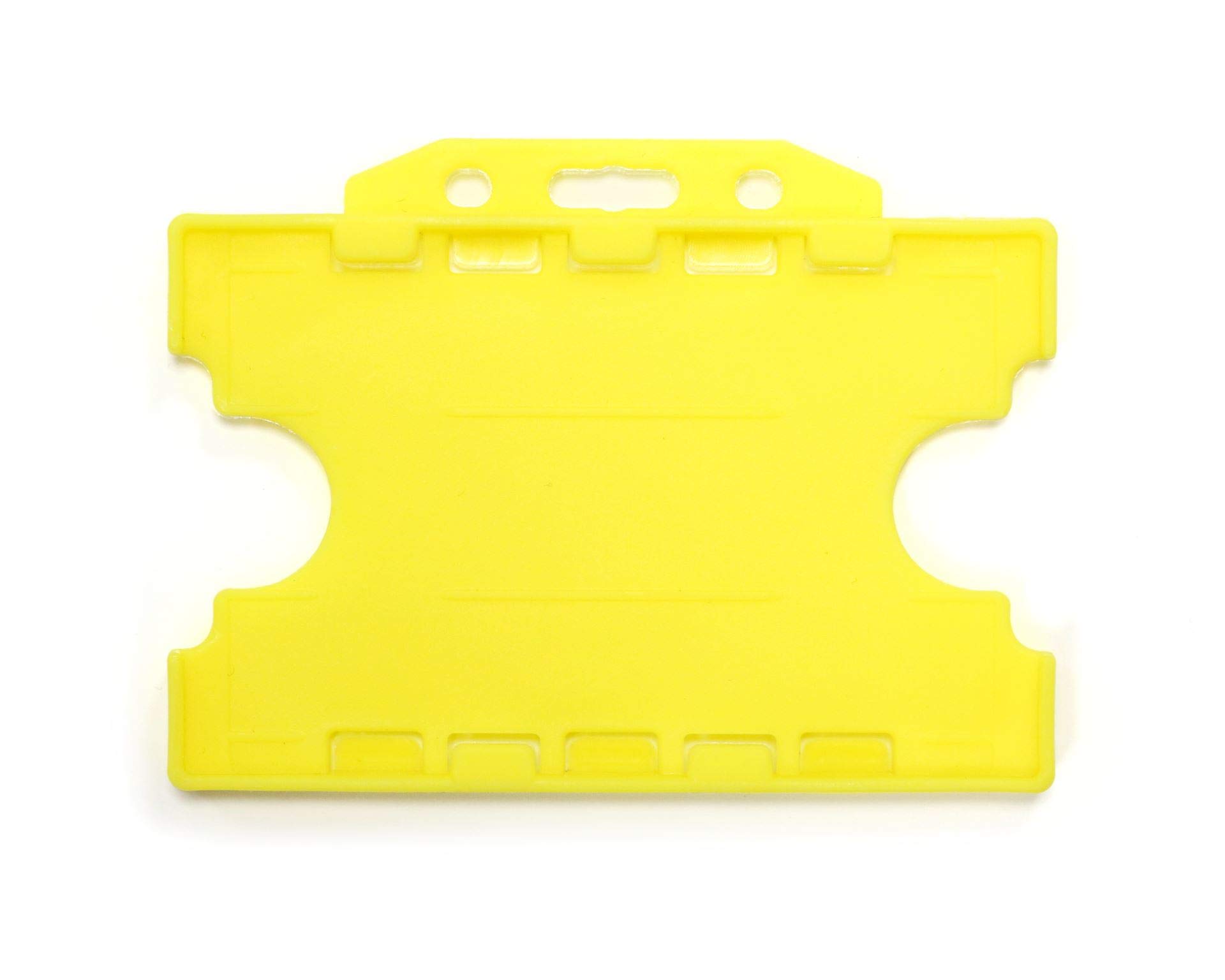 ALG ID Cards® Open Faced Rigid ID Card Name Badge Holders - Double/Dual Sided - Pack of 100 (Yellow)
