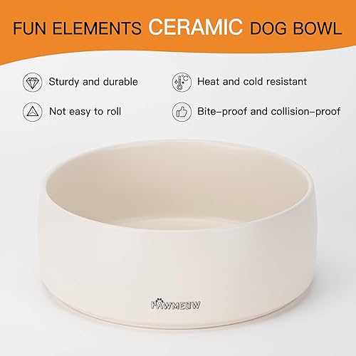 Miniatura 4 de Cuenco de cerámica para perros – Comedero para perros pequeños y medianos de 5.5 pulgadas, resistente a derrames, cuenco moderno y resistente para