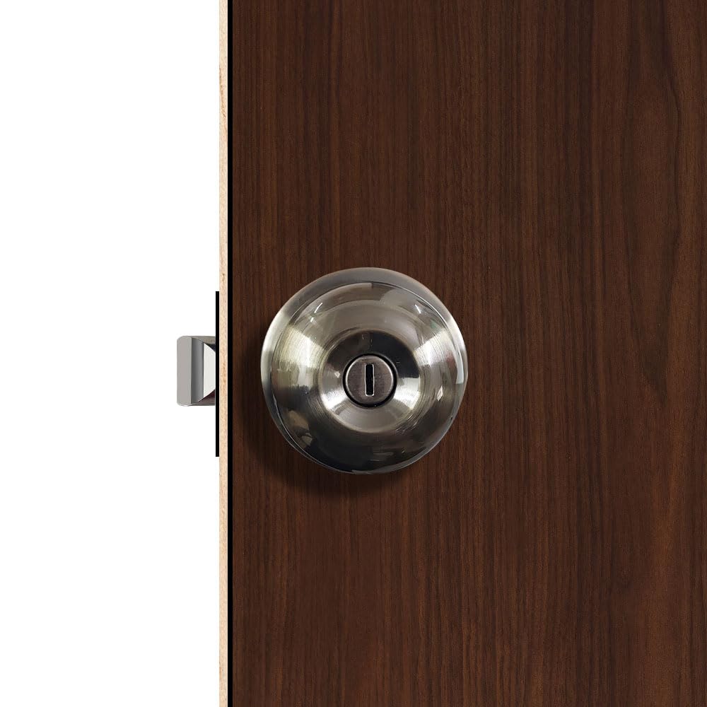 VOLO Antique Finish Tubular Entry Door Knob with Lock - Durable Handle for Bathrooms, Bedrooms, and Home (Waterproof) (Without Keys) — Amazon image 6