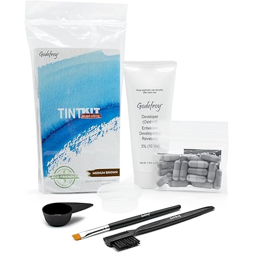 Godefroy Hair Color Tint Kit, Medium Brown, 20 Applications